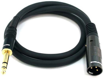 

monoprice TV-out Cable 3ft Premier Series XLR Male to 1/4 in TRS Male Cable_ 16AWG (Gold Plated)(Black, For Xbox)
