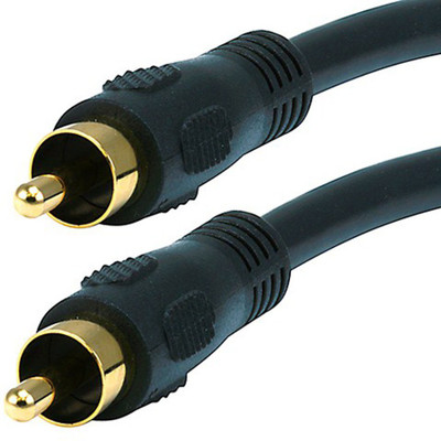 

Monoprice TV-out Cable 12ft Coaxial Audio/Video RCA Cable M/M RG59U 75ohm (for S/PDIF_ Digital Coax_ Subwoofer & Composite Video)(Black, For DVD, 3 m)