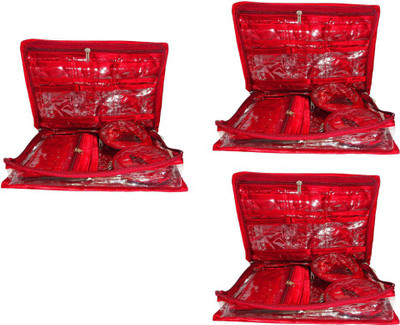 

Aadhya 2 bangle jewellery pack of 3 Vanity Box(Red)