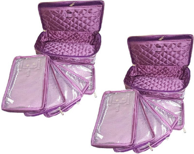 

Aadhya 5 Slot Jewellery pouch pack of 2 Vanity Box(Purple)