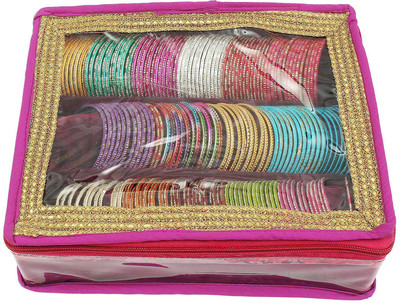 

Bagaholics 3 Rods Bangle Organizer Box Jewelry Storage Case Makeup and Jewellery Vanity Box(Maroon)