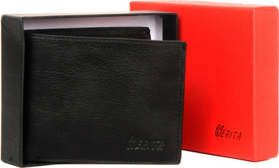 

NERITA Men Black Genuine Leather Wallet(7 Card Slots)