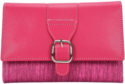 

Whiteflower Women Pink Fabric Wallet(3 Card Slots)