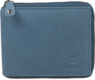 

Hidelink Men Blue Genuine Leather Wallet(6 Card Slots), Sky blue
