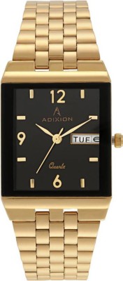 ADIXION 1918YM001 New Stainless Steel Day & Date rectangle Gold watch Watch  - For Men   Watches  (Adixion)