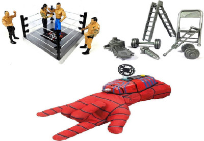 

MN OVERSEAS Wrestling Kit and Spiderman Disc Launcher for kids(Multicolor)