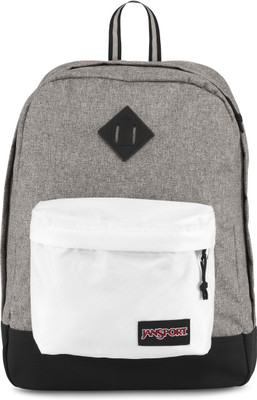 

JanSport Super Fx 25 L Backpack(Grey, White), Black white letterman