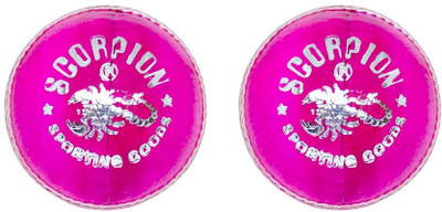 

SCORPION 2 pc Pink Cricket Leather Ball(Pack of 2, Pink)
