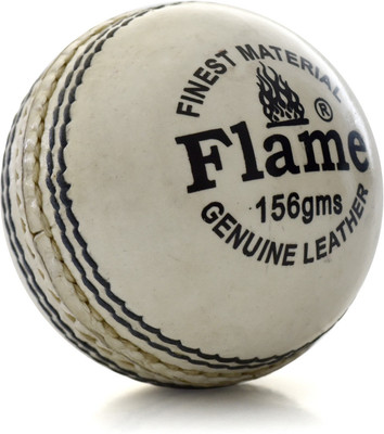 SUNLEY Flame Cricket Leather Ball(Pack of 1, White)