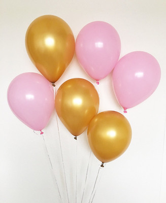 

PartyballoonsHK Solid Pink & Gold Birthday,Party, Decoration (Pack of 50) Balloon(Pink, Gold, Pack of 50)