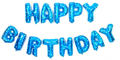 

TOYXE Printed 40538 " Happy Birthday" Party Decoration Letter Set Toy Balloon(Blue, Pack of 13)