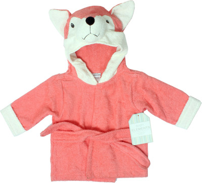 

Baby Elements Coral  Size Bath Robe(Hooded Bathrobe, For: Baby Girls, Coral