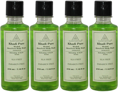 

Khadi Pure Herbal Aloevera Body Wash SLS-Paraben Free(840 ml, Pack of 4)