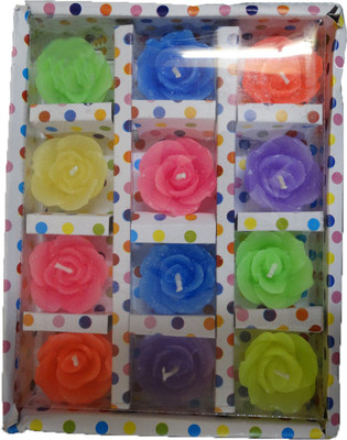 

NextWhat Colorful Wax Pack of 12pcs Candle(Pink, Orange, Yellow, Green, Blue, Pack of 1), Blue;green;orange;pink;yellow
