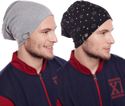 VIMAL JONNEY Solid Beanie Cap Cap(Pack of 2)