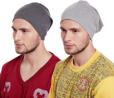 MACK JONNEY Solid Beanie Cap(Pack of 2)