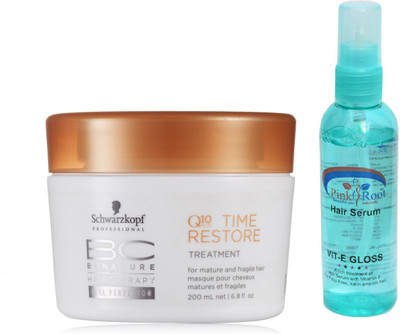 

Schwarzkopf Q10 Plus Time Restore Masque with Pink Root Hair Serum(Set of 2)
