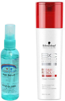 

Schwarzkopf BC BonaCure Repair Rescue Conditioner with Pink Root Hair Serum(Set of 2)