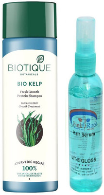 1% OFF on PINKROOT Biotique Bio Kelp Fresh Growth Protein Shampoo with PR Hair Serum(2 Items in the set) on Flipkart 1% OFF on PINKROOT Biotique Bio Kelp Fresh Growth Protein Shampoo with PR Hair Serum(2 Items in the set) on Flipkart