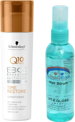 

Schwarzkopf Q10 Plus Time Restore Conditioner with Pink Root Hair Serum(Set of 2)