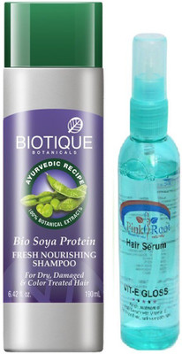 

Pink Root Biotique Bio Soya Protein Fresh Nourishing Shampoo with PR Hair Serum(Set of 2)