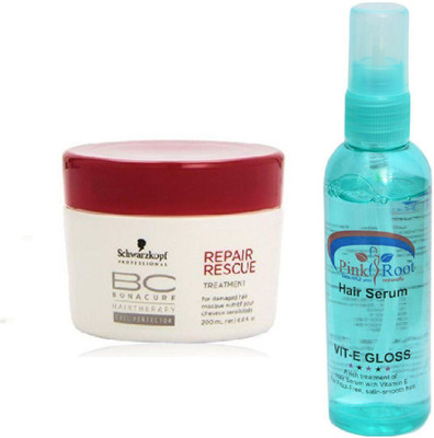 

Schwarzkopf BC BonaCure Repair Rescue Masque with Pink Root Hair Serum(Set of 2)