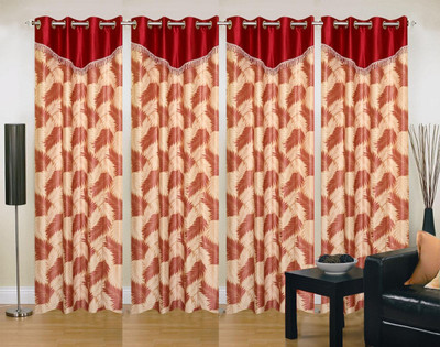 

Stella Creations 214 cm (7 ft) Polyester Door Curtain (Pack Of 4)(Printed, Maroon)
