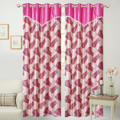 

Stella Creations 214 cm (7 ft) Polyester Door Curtain (Pack Of 2)(Printed, Pink)