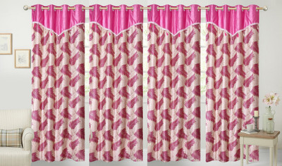 

Stella Creations 214 cm (7 ft) Polyester Door Curtain (Pack Of 4)(Printed, Pink)