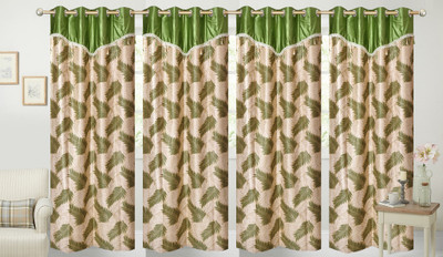 

Stella Creations 214 cm (7 ft) Polyester Door Curtain (Pack Of 4)(Printed, Green)