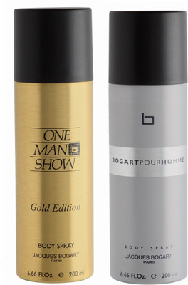 

BOGART One Man Show Gold & Pour Homme Deodorant Spray - For Men(400 ml, Pack of 2)