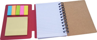 

Printmystic.com A5 Notebook(Handmade Notebook with sticky notes, Red)