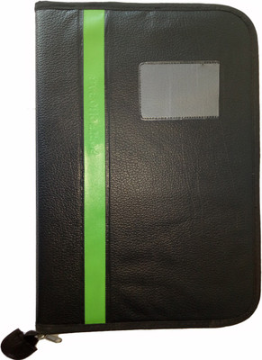 

Indcrown Synthetic Leather File Folder Document A4(Set Of 1, Black, Green)