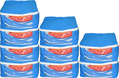 

Aadhya Large Multipurpose Non Woven Saree Covers Pack of 9(Blue)