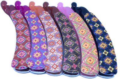 

M K Designs Set of 6 Banana Hair Cluthcer Banana Clip(Maroon, Purple, Orange, Brown, Pink, Black)