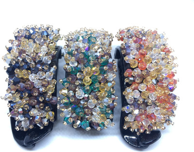 

M K Designs Party Crystal Hair Clutcher Hair Clip, Hair Claw(Black, Green, Red)