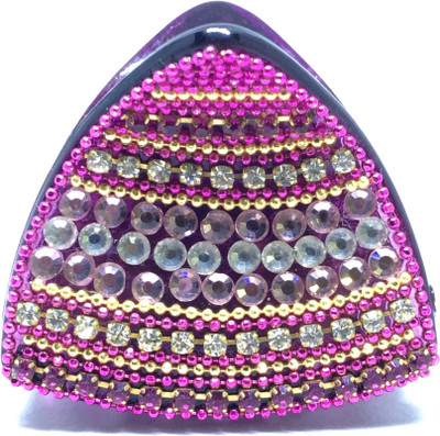 

M K Designs Designer Pink Party Clutcher Hair Clip, Hair Claw(Pink)