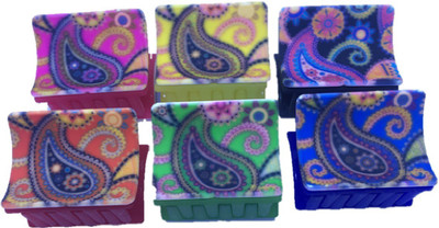 

M K Designs Set of 6 Hair Clutcher Hair Clip, Hair Claw(Red, Black, Blue, Green, Yellow, Pink)