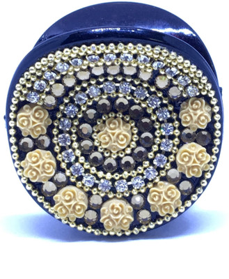 

M K Designs Traditional blue Hair Clutcher Hair Clip, Hair Claw(Gold)