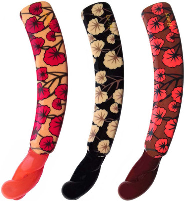 

Shreya Collection Combo of 3 Multicolour Floral Print Banana Hair Clips - 10012.81 Banana Clip(Multicolor)