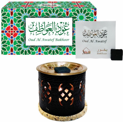 

Dukhni Oud Al Awatef Bakhoor (Small) & Free Palace Exotic Incense Diffuser Fresh Agarbattis(8 Units)