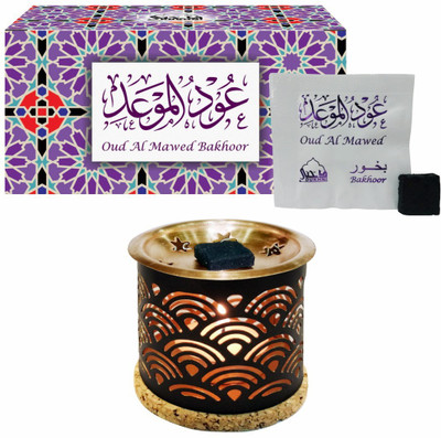

Dukhni Oud Al Mawed Bakhoor (Small) & Rainbow Exotic Incense Diffuser Fresh Agarbattis(8 Units)