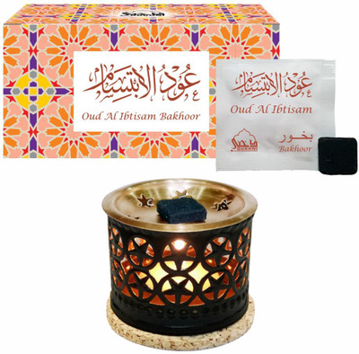 

Dukhni Oud Al Ibtisam Bakhoor (Small) & Free Star Exotic Incense Diffuser Fresh Agarbattis(8 Units)