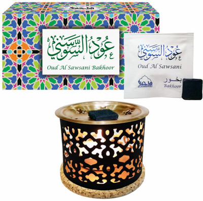 

Dukhni Oud Al Sawsani Bakhoor (Small) & Free Snowflake Exotic Incense Diffuser Fresh Agarbattis(8 Units)
