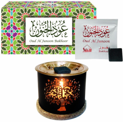 

Dukhni Oud Al Junoon Bakhoor (Small) & Free Tree Of Life Exotic Incense Diffuser Fresh Agarbattis(8 Units)