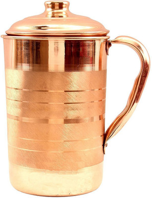

RoyaltyLane Copper Pitcher For Storage & Serving Water Good Health Benefits Indian Yoga, Ayurveda Water Jug(1.5 L)