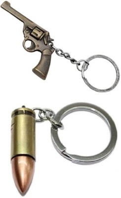 kd collections Combo of Antique Revolver Gun Pistol & Bullet Keychain & Keyring Key Chain