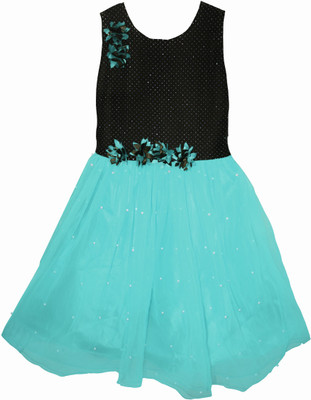 AD & AV Girls Midi/Knee Length Party Dress(Multicolor, Sleeveless)