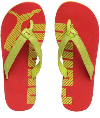 

Puma Boys & Girls Slip On Slipper Flip Flop(Red, Toreader limepunch