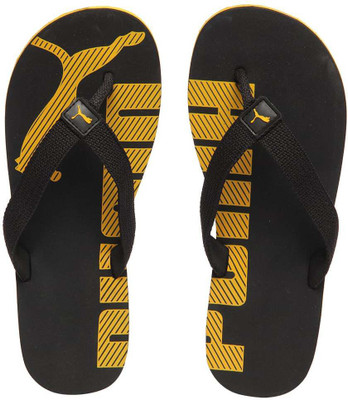 

Puma Boys & Girls Slip On Slipper Flip Flop(Black, Spector yellow puma black